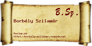 Borbély Szilamér névjegykártya