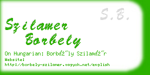 szilamer borbely business card